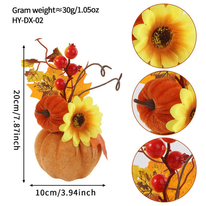 Halloween Pumpkin Decoration Autumn Harvest Festival Home Decor Arrangement Autumn Maple Leaf Pumpkin